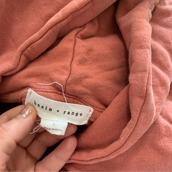 Basin + range women’s garment wash terry cloth oversized slouchy hoodie L large - Picture 2 of 3